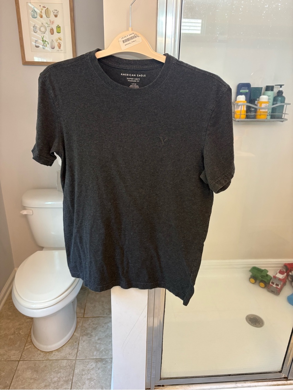 American Eagle Outfitters Charcoal Crew Neck Short Sleeve Tee